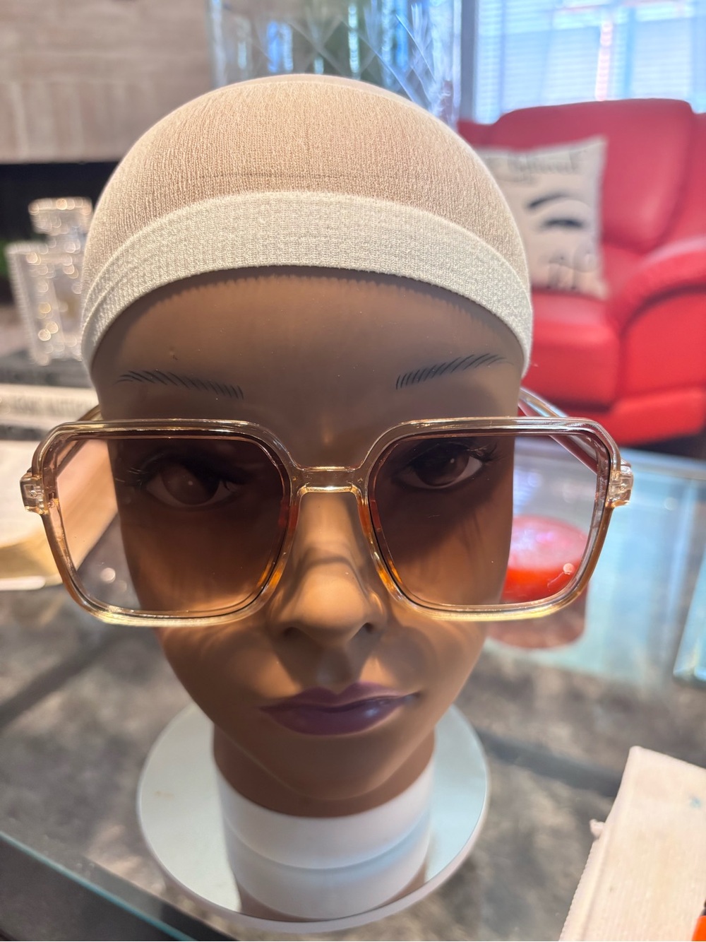 Retro Square Gradient Sunglasses - Brown Frame & Lenses